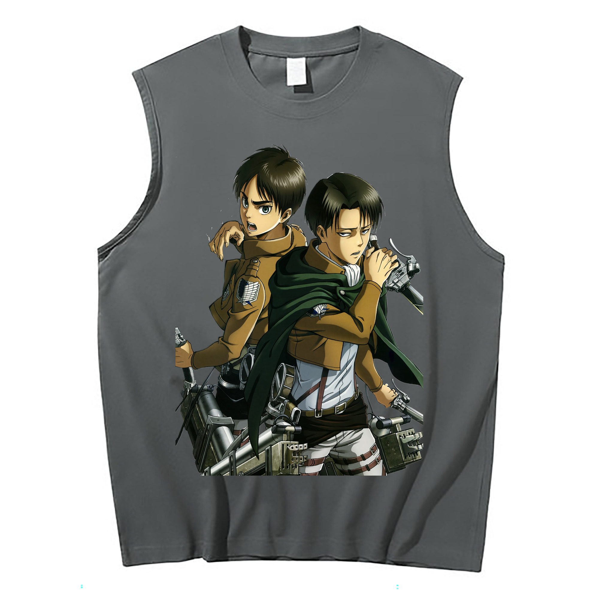 （画像用） 進撃の巨人 リヴァイ·アッカーマン Attack on Titan Levi Ackerman コットン100％タンクトップ（フロントプリント）